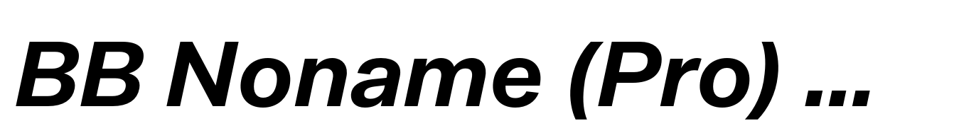 BB Noname (Pro) Semi Bold Italic